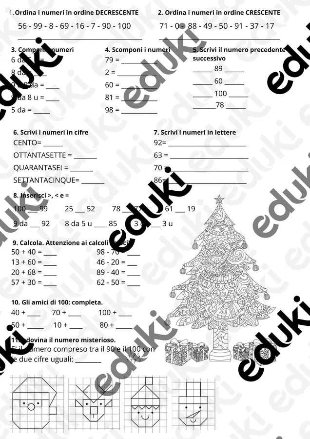 Compiti di matematica per le vacanze di Natale in classe seconda. Esercizi - Compiti di matematica per le vacanze di Natale in classe seconda. - Maestra Giorgia - Pagina di copertina