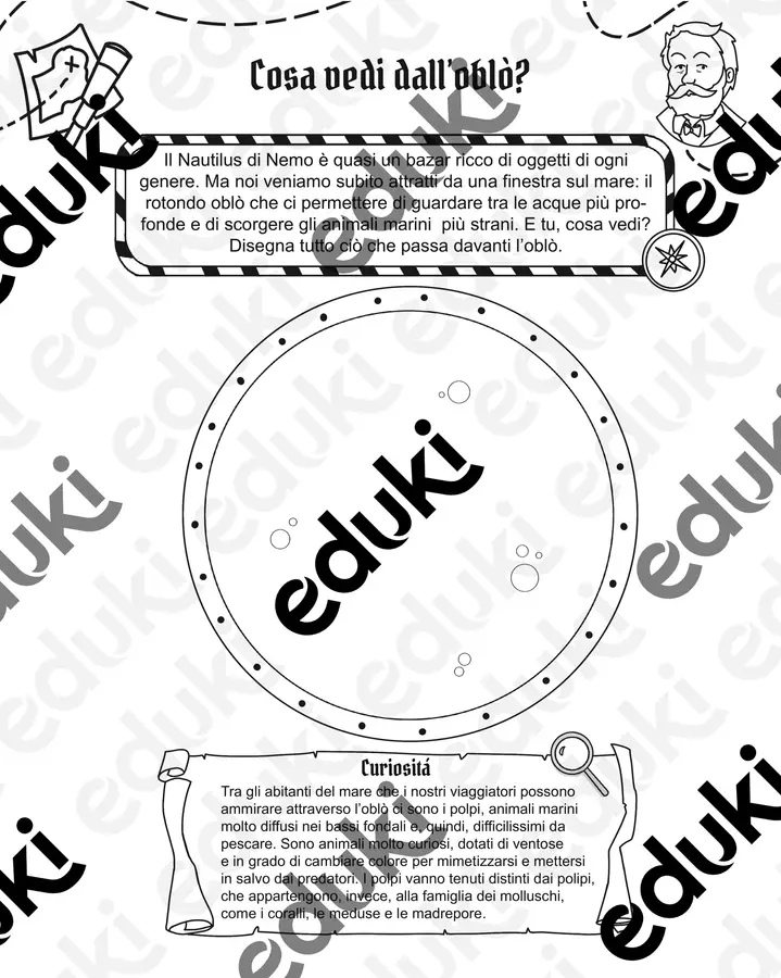 Jules Verne: attività di disegno Materiale per pittura e bricolage - Jules Verne: attività di disegno - Prometeica - Pagina di copertina