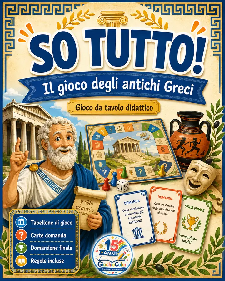 SO TUTTO! Il gioco degli antichi Greci – Gioco da tavolo Giochi - SO TUTTO! Il gioco degli antichi Greci – Gioco da tavolo - Maestro Fabio Giochiecolori - Pagina di copertina