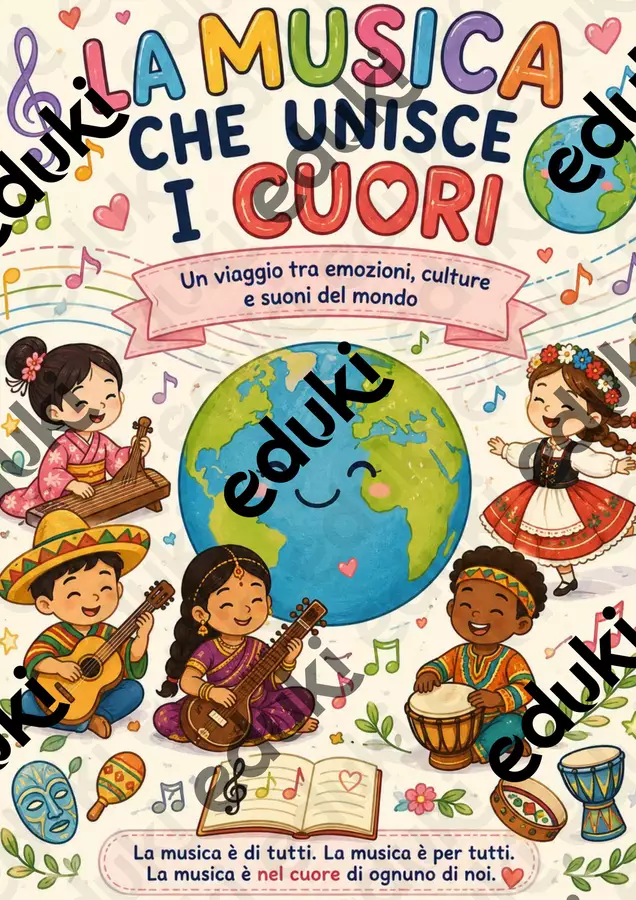 La musica che unisce i cuori Un viaggio tra emozioni, culture e suoni del mondo Materiale di supporto/inclusione - La musica che unisce i cuori Un viaggio tra emozioni, culture e suoni del mondo - Teacher Fra Bonny - Pagina di copertina