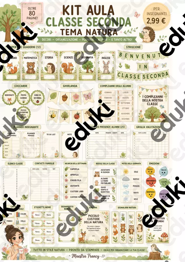 Kit Natura e animali , classe 2 Materiale di supporto/inclusione - Kit Natura e animali , classe 2 - Teacher Fra Bonny - Pagina di copertina