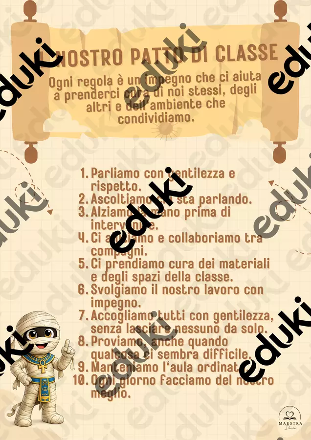 Cartellone regole tema Egitto Altro tipo di materiale - Cartellone regole tema Egitto - maestra.ilaria - Pagina di copertina
