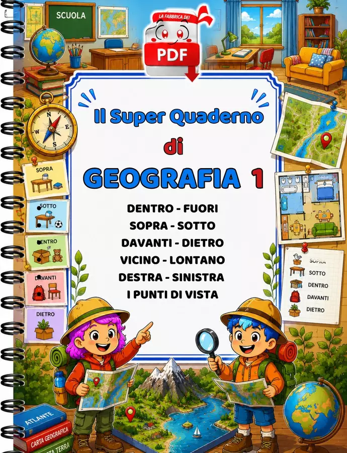 SUPER QUADERNO DI GEOGRAFIA 1 - concetti topologici Esercizi - SUPER QUADERNO DI GEOGRAFIA 1 - concetti topologici - La Fabbrica dei PDF - Pagina di copertina
