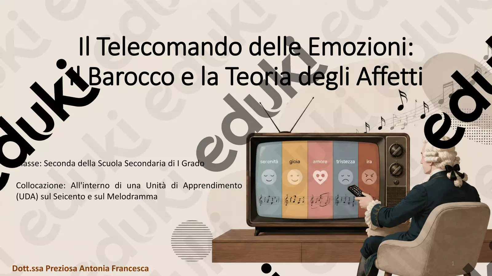 "Il Telecomando delle emozioni" (Teoria degli Affetti) Programmi scolastici / Materiali per docenti - "Il Telecomando delle emozioni" (Teoria degli Affetti) - Dottssa Preziosa A. F. - Pagina di copertina