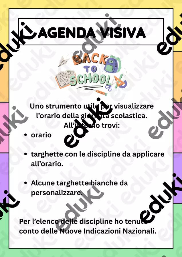 AGENDA VISIVA Materiale di supporto/inclusione - AGENDA VISIVA - Maestra_Ele_ - Pagina di copertina