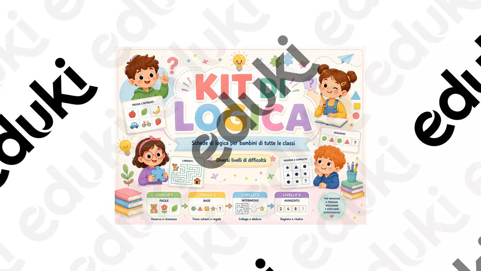 A TUTTA LOGICA (schede di logica per tutte le classi) Esercizi - A TUTTA LOGICA (schede di logica per tutte le classi) - Maestra Giovy - Pagina di copertina