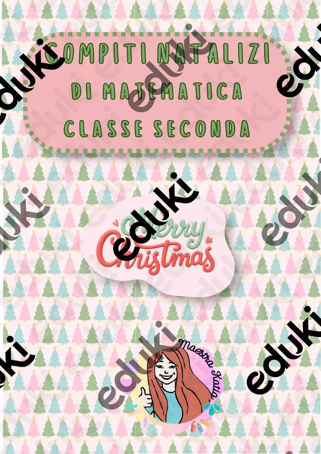 Compiti Natalizi per la classe seconda Esercizi - Compiti Natalizi per la classe seconda - maestra Katia - Pagina di copertina