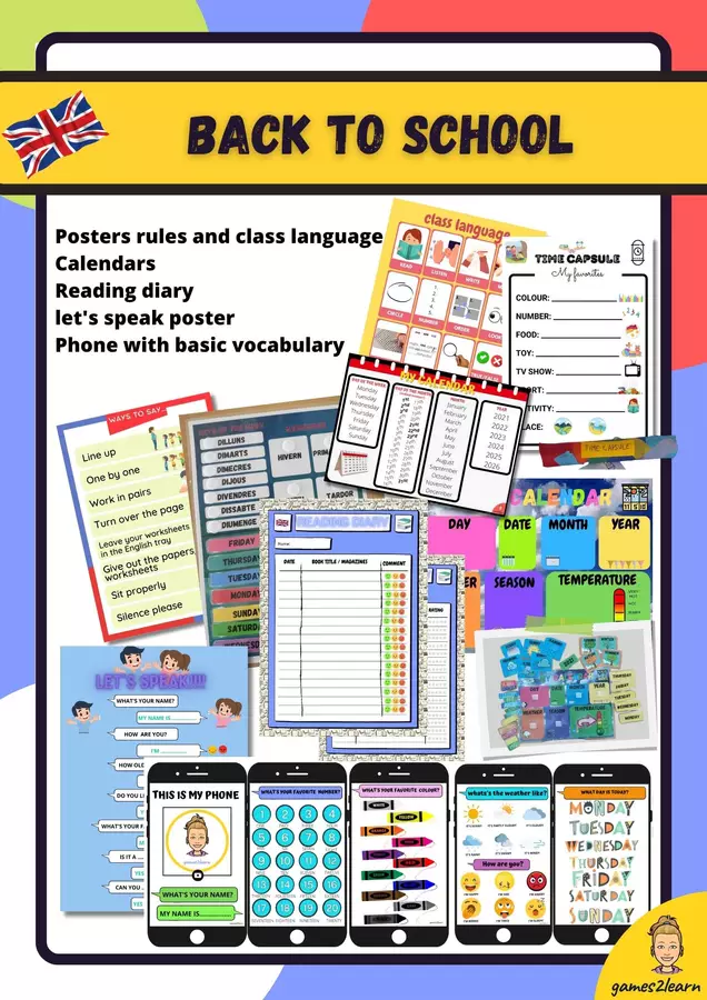 Raccolta di materiali: Pack Back to school (basic) Esercizi - Raccolta di materiali: Pack Back to school (basic) - games2learn - Pagina di copertina