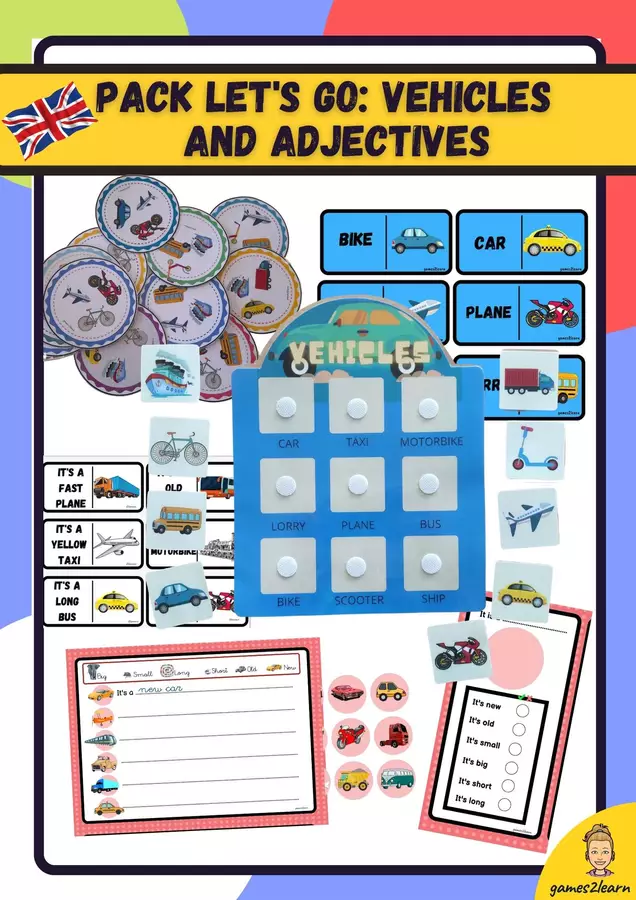 Raccolta di materiali: Pack Vehicles and Transportation Esercizi - Raccolta di materiali: Pack Vehicles and Transportation - games2learn - Pagina di copertina