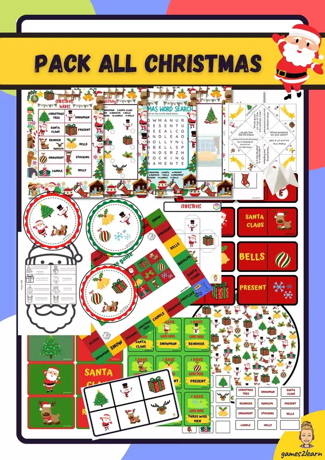 Raccolta di materiali: Pack All Christmas Esercizi - Raccolta di materiali: Pack All Christmas - games2learn - Pagina di copertina
