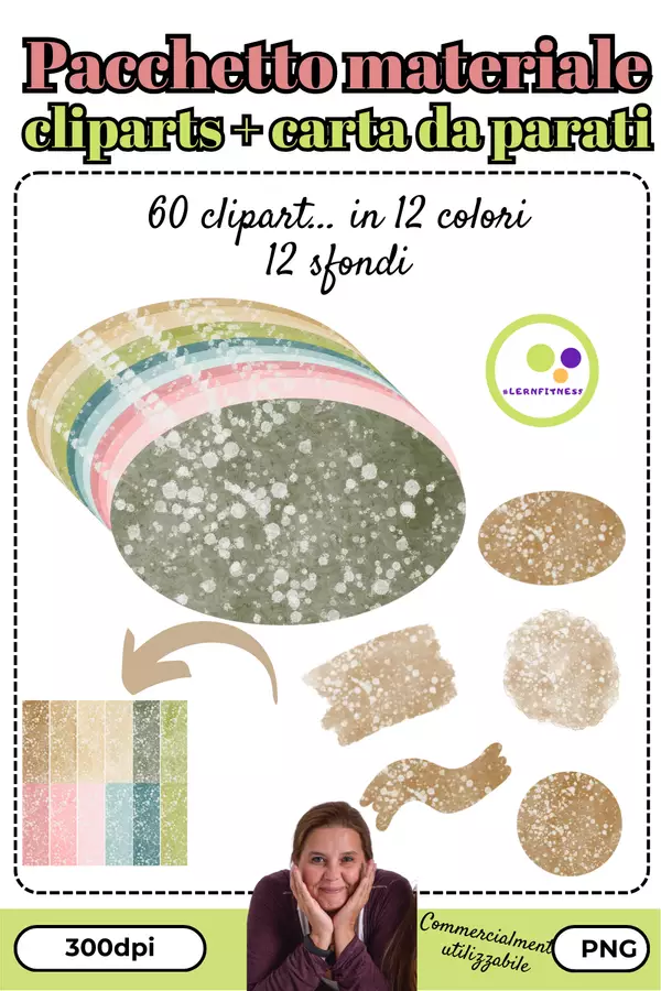 Raccolta: 60 clipart + 12 sfondi | blob | commerciali Programmi scolastici / Materiali per docenti - Raccolta: 60 clipart + 12 sfondi | blob | commerciali - Lernfitness - Pagina di copertina