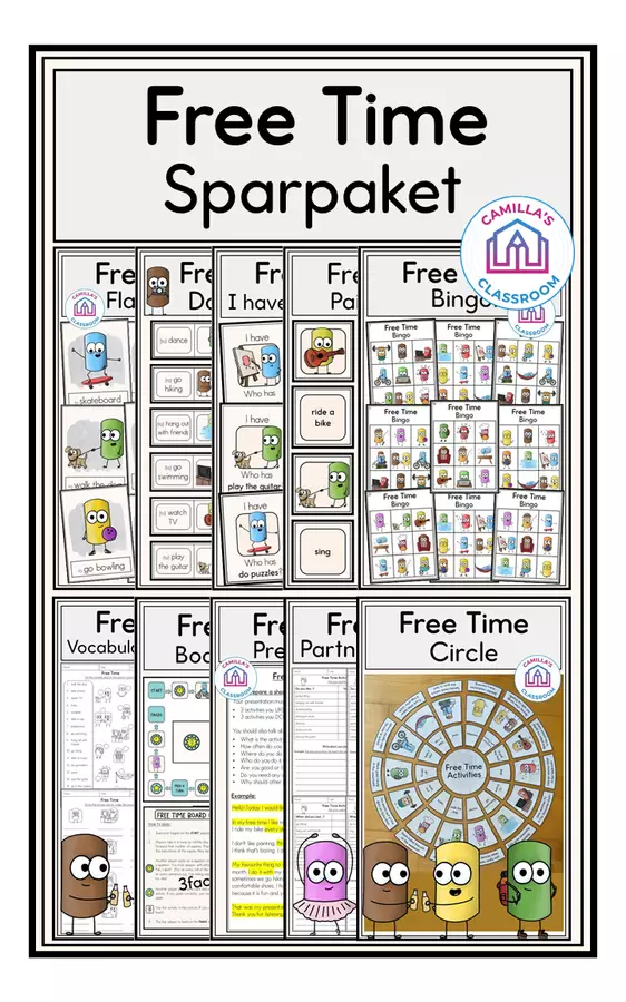 Free Time (Hobbies) - Bundle! (Inglese) Esercizi - Free Time (Hobbies) - Bundle! (Inglese) - Camilla's Classroom - Pagina di copertina