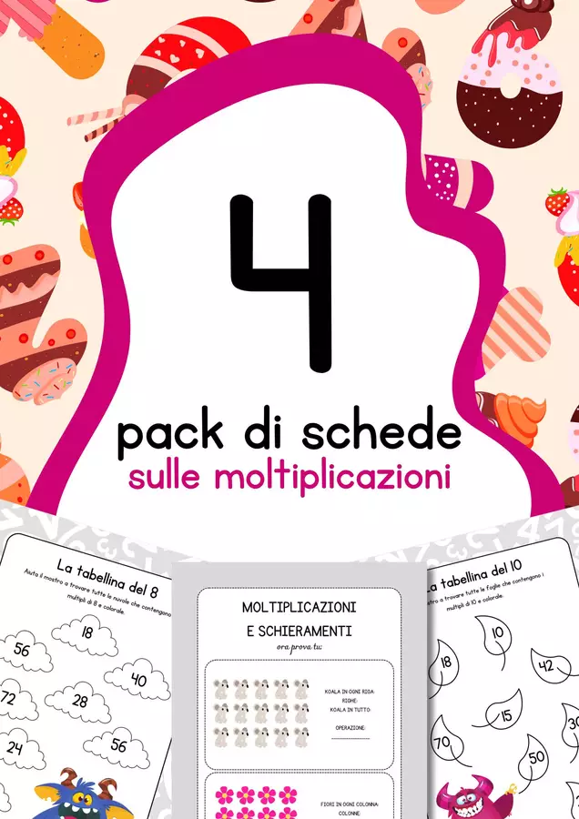 Raccolta di materiali sulle moltiplicazioni Esercizi - Raccolta di materiali sulle moltiplicazioni - MilleLibriPerBambini - Pagina di copertina