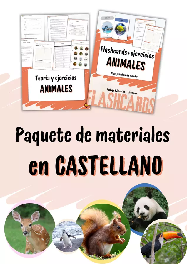 Pacchetto di materiali sugli animali in spagnolo Esercizi - Pacchetto di materiali sugli animali in spagnolo - Cuenta con Lluna - Pagina di copertina
