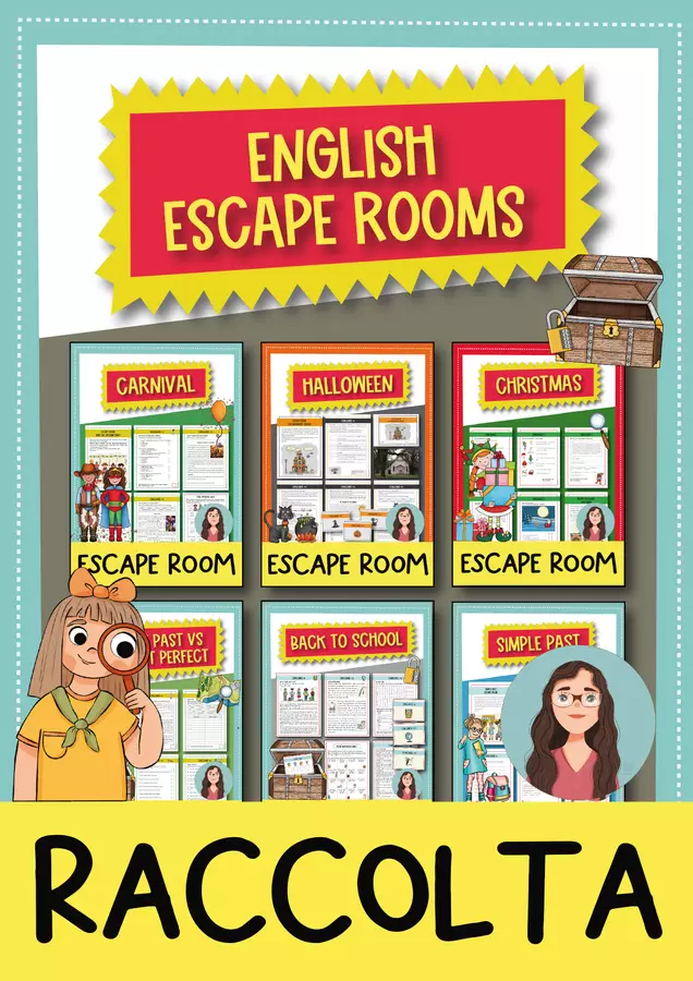 Escape Rooms - Mega Raccolta di Materiali (inglese) Esercizi - Escape Rooms - Mega Raccolta di Materiali (inglese) - Brighter Day Classroom - Pagina di copertina