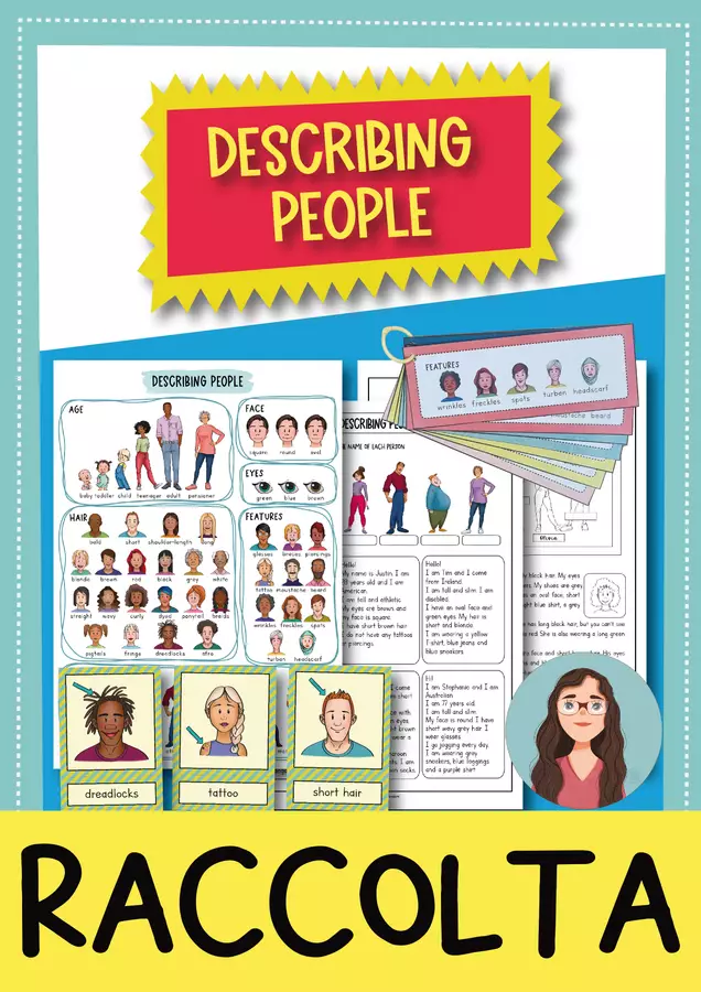 Describing People: Raccolta di Materiali (inglese) Esercizi - Describing People: Raccolta di Materiali (inglese) - Brighter Day Classroom - Pagina di copertina