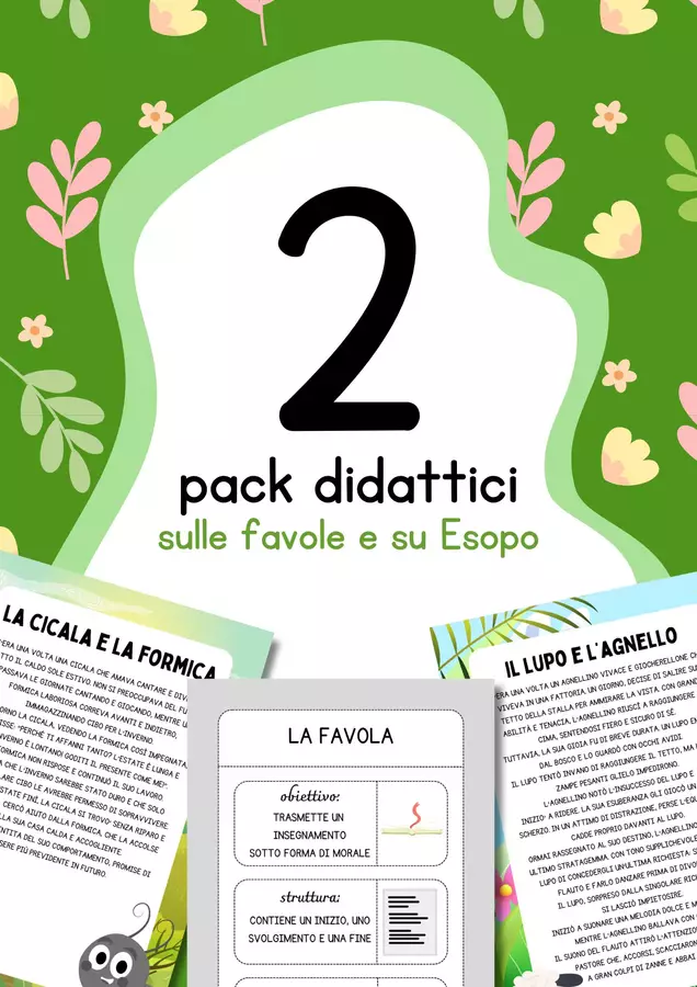 Raccolta di materiali sulle favole di Esopo Schede informative - Raccolta di materiali sulle favole di Esopo - MilleLibriPerBambini - Pagina di copertina