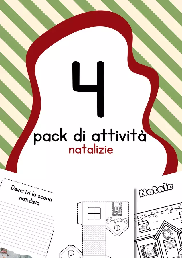 Raccolta di materiali creativi per Natale Esercizi - Raccolta di materiali creativi per Natale - MilleLibriPerBambini - Pagina di copertina