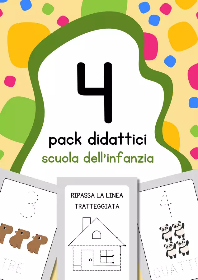 Schede didattiche scuola dell'infanzia Esercizi - Schede didattiche scuola dell'infanzia - MilleLibriPerBambini - Pagina di copertina