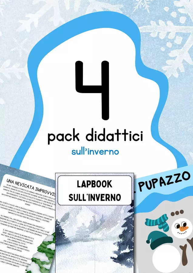 Raccolta di materiali sull'inverno e la neve Materiale per pittura e bricolage - Raccolta di materiali sull'inverno e la neve - MilleLibriPerBambini - Pagina di copertina