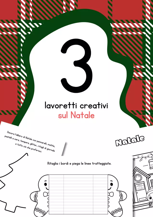 Raccolta di lavoretti di Natale Materiale per pittura e bricolage - Raccolta di lavoretti di Natale - MilleLibriPerBambini - Pagina di copertina