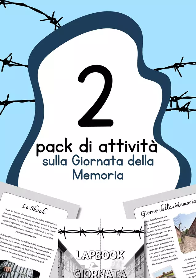 Raccolta di materiali sulla Giornata della Memoria Schede informative - Raccolta di materiali sulla Giornata della Memoria - MilleLibriPerBambini - Pagina di copertina
