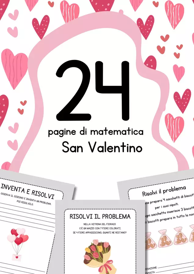 Schede di matematica di San Valentino Esercizi - Schede di matematica di San Valentino - MilleLibriPerBambini - Pagina di copertina