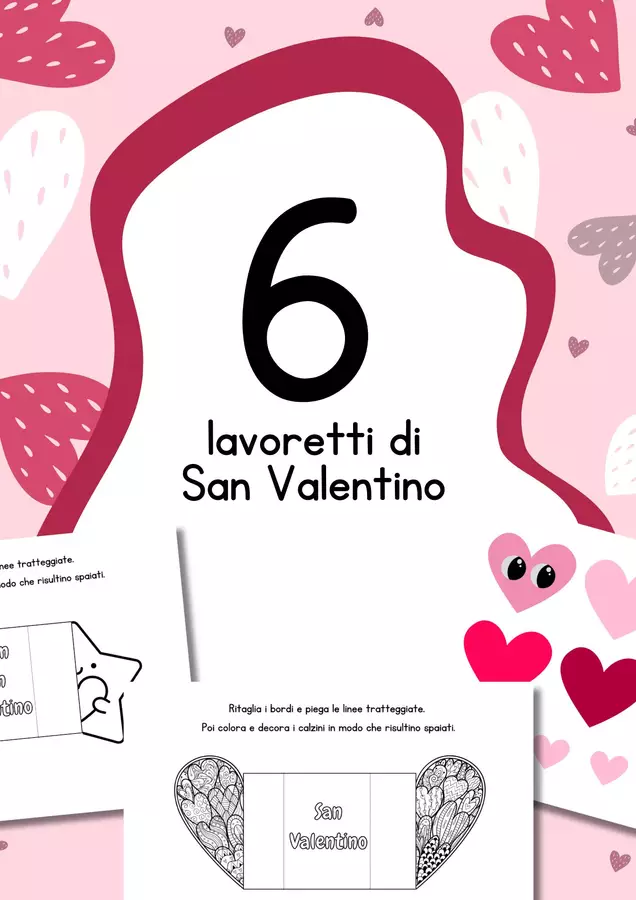 Lavoretti di San Valentino per bambini Materiale per pittura e bricolage - Lavoretti di San Valentino per bambini - MilleLibriPerBambini - Pagina di copertina