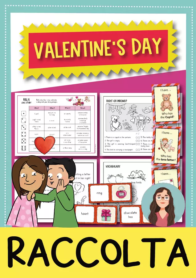 Valentine's Day Raccolta di materiali (inglese) Esercizi - Valentine's Day Raccolta di materiali (inglese) - Brighter Day Classroom - Pagina di copertina