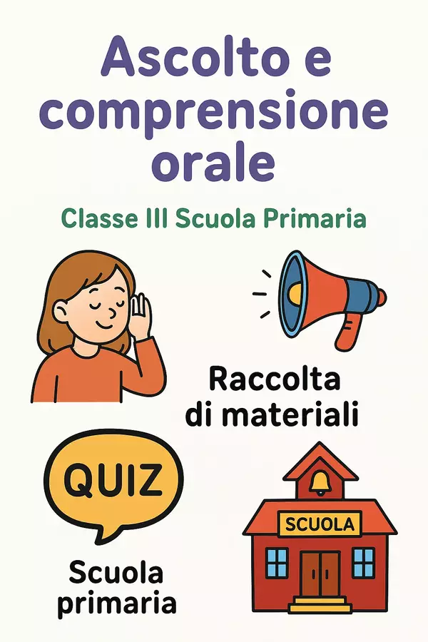 Ascolto e comprensione orale (quiz) Quiz - Ascolto e comprensione orale (quiz) - Maestra di Italiano - Pagina di copertina