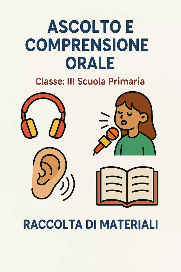 Ascolto e comprensione orale Schede informative - Ascolto e comprensione orale - Maestra di Italiano - Pagina di copertina
