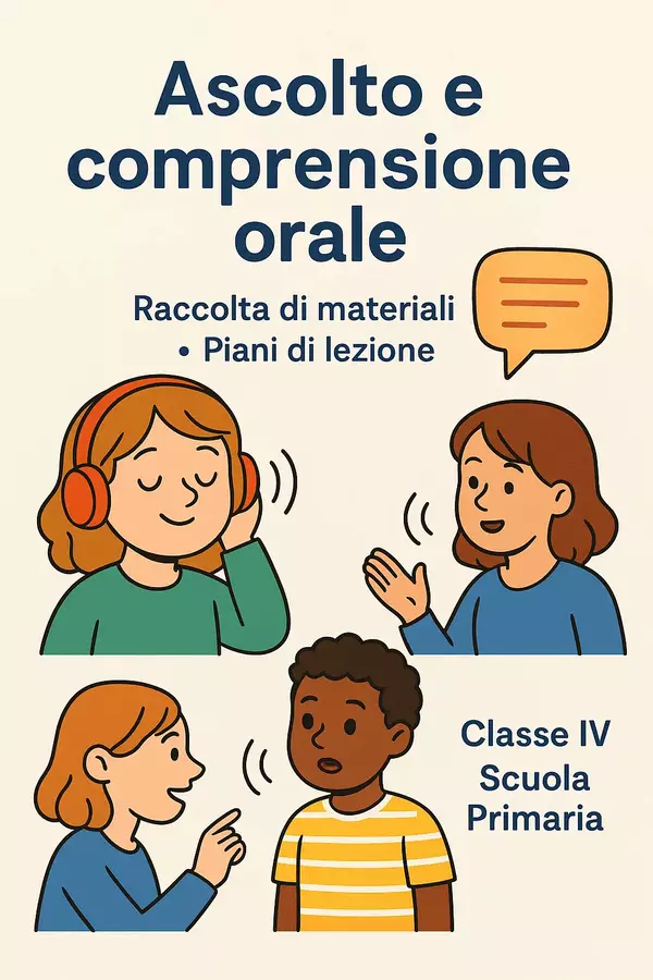 Ascolto e comprensione orale (piani di lezione) Piani di lezione - Ascolto e comprensione orale (piani di lezione) - Maestra di Italiano - Pagina di copertina