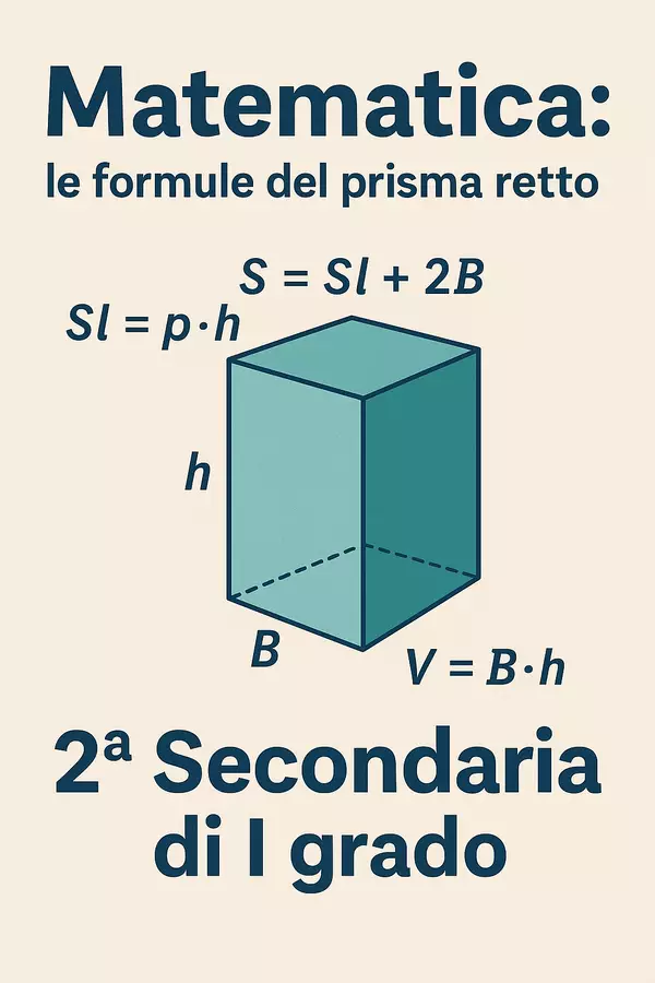 Raccolta di materiali: Le formule del prisma retto Esercizi - Raccolta di materiali: Le formule del prisma retto - Matematica Insieme - Pagina di copertina