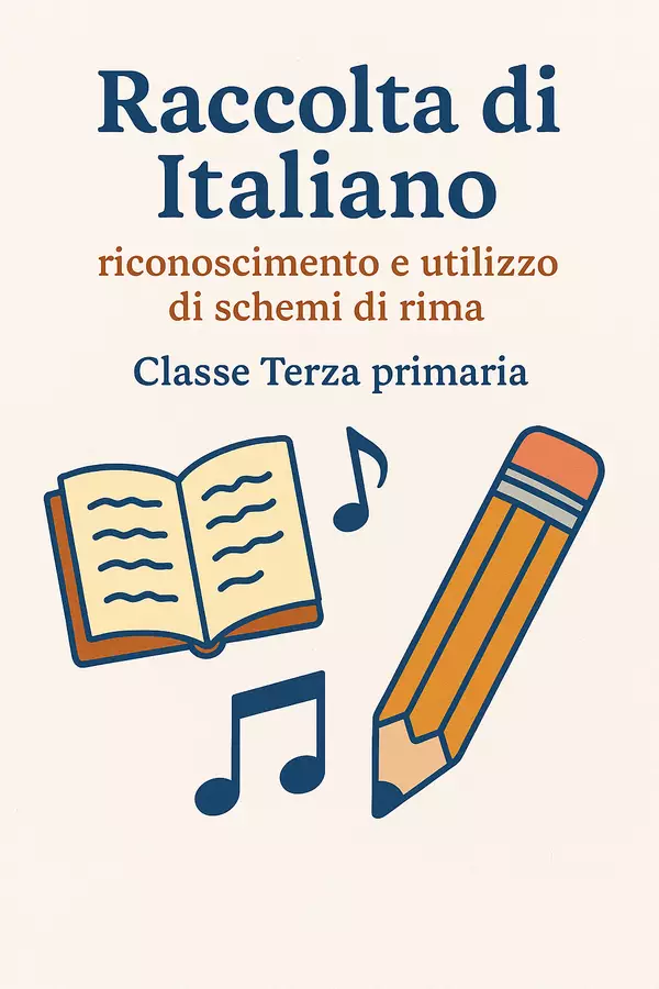 Raccolta di materiali Italiano: riconoscimento e utilizzo di schemi di rima Esercizi - Raccolta di materiali Italiano: riconoscimento e utilizzo di schemi di rima - Maestra di Italiano - Pagina di copertina