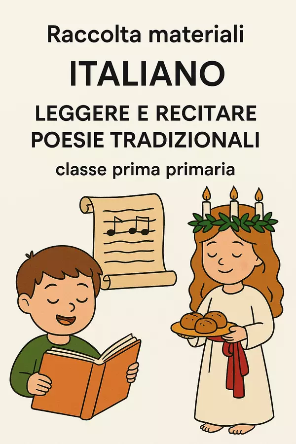 Raccolta di materiali Italiano: Leggere e recitare poesie tradizionali Schede informative - Raccolta di materiali Italiano: Leggere e recitare poesie tradizionali - Maestra di Italiano - Pagina di copertina