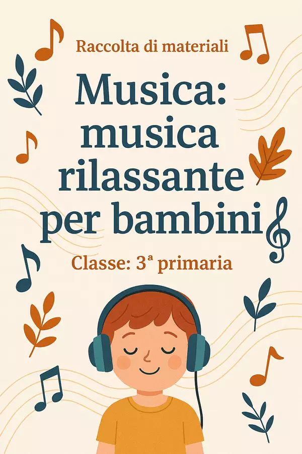 Raccolta di materiali Musica: musica rilassante per bambini Compiti in classe/Test - Raccolta di materiali Musica: musica rilassante per bambini - Scuola a Colori - Pagina di copertina