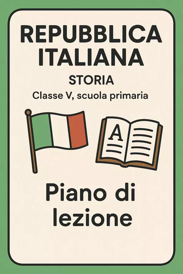 Repubblica italiana (piani di lezione) Piani di lezione - Repubblica italiana (piani di lezione) - La Macchina del Sapere - Pagina di copertina