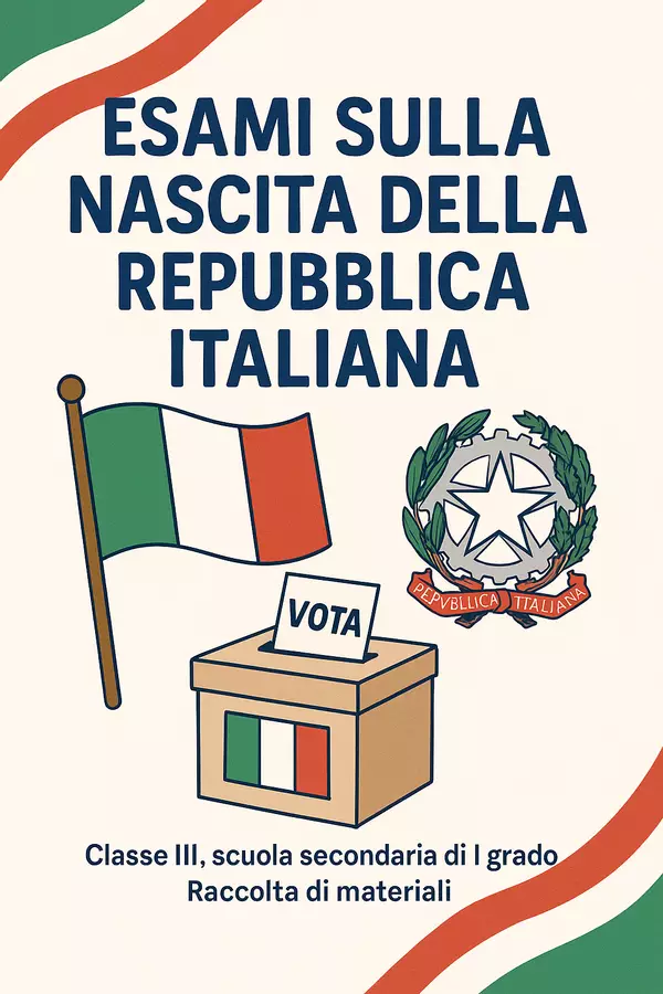 Raccolta di materiali: Esami sulla nascita della Repubblica italiana Compiti in classe/Test - Raccolta di materiali: Esami sulla nascita della Repubblica italiana - La Macchina del Sapere - Pagina di copertina