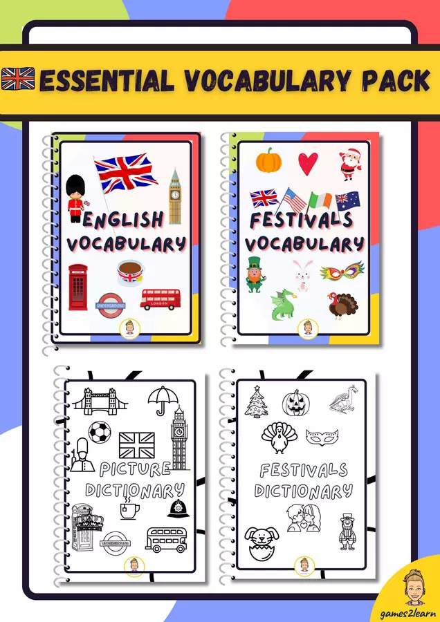 ESSENTIAL VOCABULARY PACK Esercizi - ESSENTIAL VOCABULARY PACK - games2learn - Pagina di copertina
