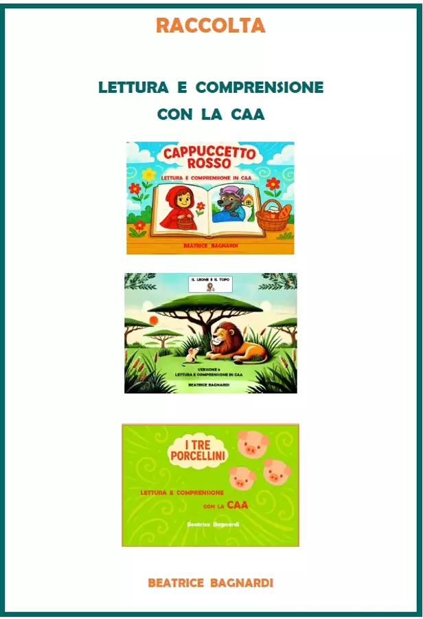 Raccolta di materiali: lettura e comprensione con la CAA Esercizi - Raccolta di materiali: lettura e comprensione con la CAA - BeaBa - maestra - - Pagina di copertina