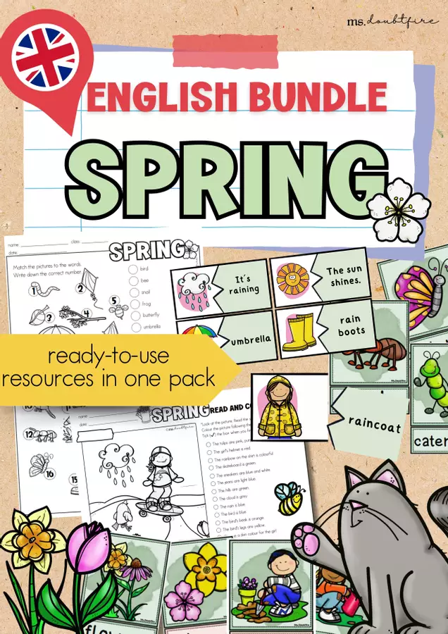English Bundle | Raccolta di materiali | Spring I Primavera | vocabolario di primavera Esercizi - English Bundle | Raccolta di materiali | Spring I Primavera | vocabolario di primavera - ms.doubtfire - Pagina di copertina