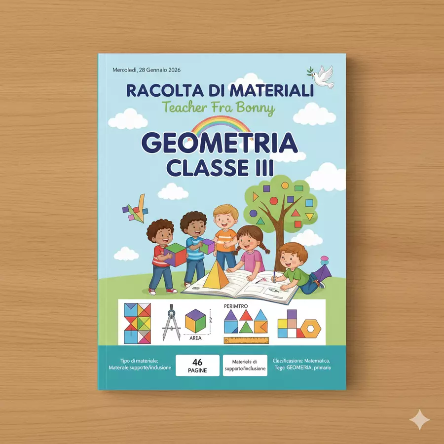 GEOMETRIA CLASSE III :Raccolta di materiali Materiale di supporto/inclusione - GEOMETRIA CLASSE III :Raccolta di materiali - Teacher Fra Bonny - Pagina di copertina