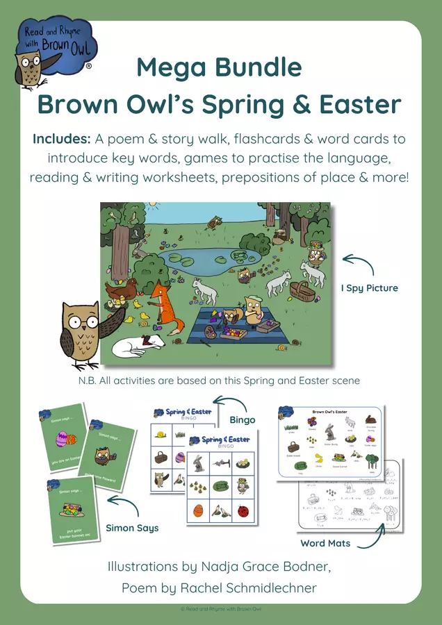 Brown Owl's Spring & Easter - BUNDLE OF ACTIVITIES Esercizi - Brown Owl's Spring & Easter - BUNDLE OF ACTIVITIES - Read and Rhyme with Brown Owl - Pagina di copertina