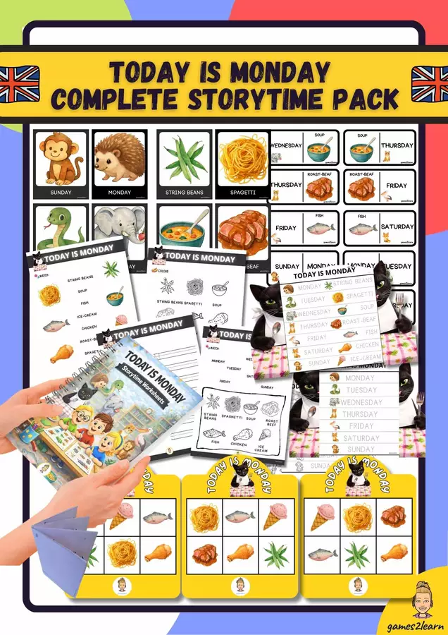 Today is Monday Complete Storytime Pack Esercizi - Today is Monday Complete Storytime Pack - games2learn - Pagina di copertina