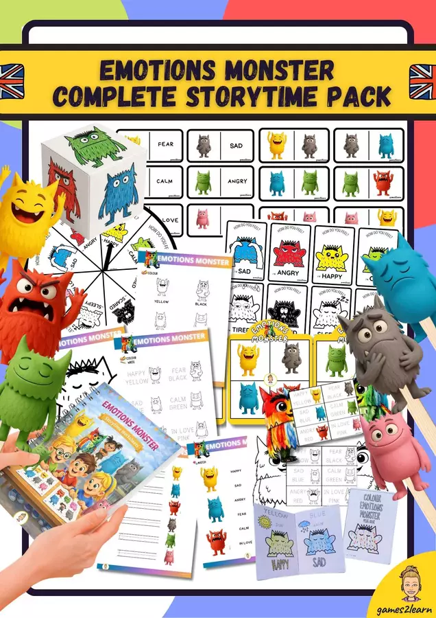 Emotions Monster Complete Storytime Pack Esercizi - Emotions Monster Complete Storytime Pack - games2learn - Pagina di copertina