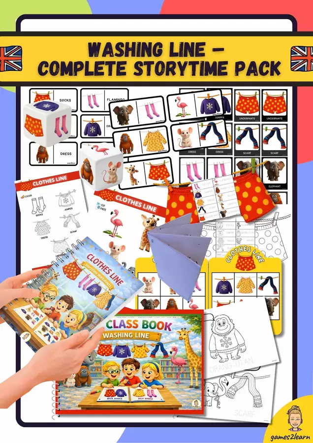 Clothes Line Complete Storytime Pack Esercizi - Clothes Line Complete Storytime Pack - games2learn - Pagina di copertina