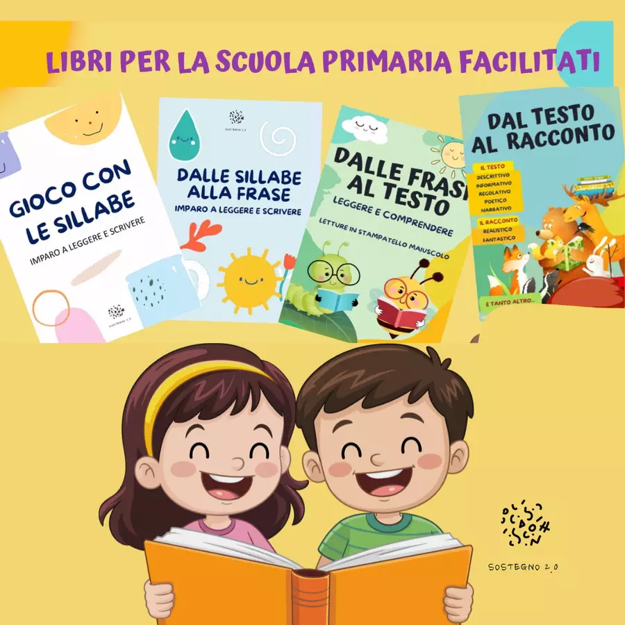 4 Libri Facilitati per la Letto-scrittura e la Comprensione - Libri in formato .PDF Esercizi - 4 Libri Facilitati per la Letto-scrittura e la Comprensione - Libri in formato .PDF - SostegnO 2.0 - Pagina di copertina