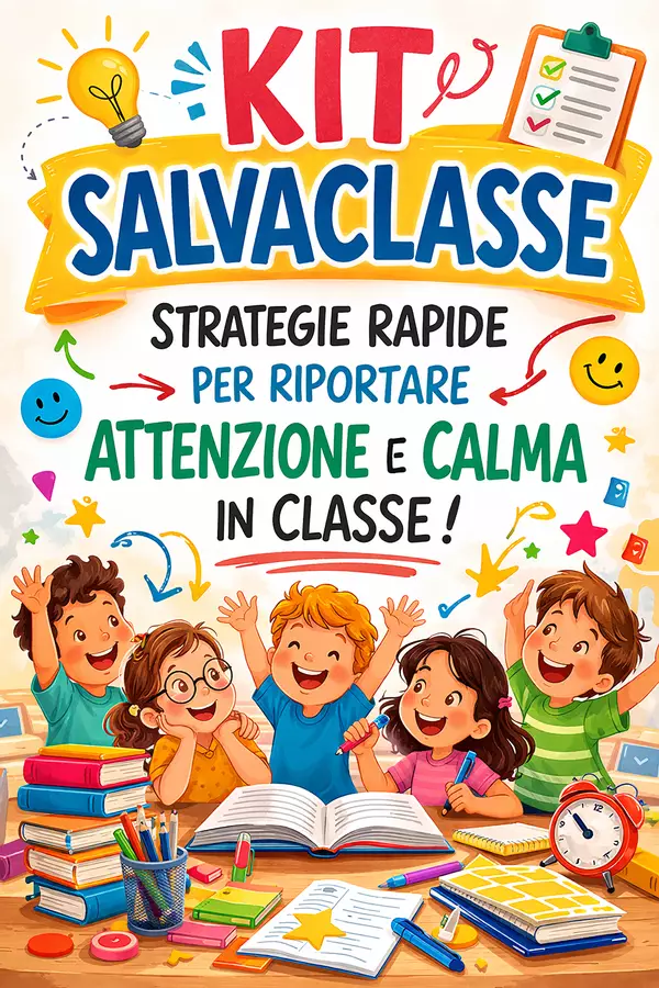 Kit salva classe: strategie rapide per riportare l'attenzione Materiale di supporto/inclusione - Kit salva classe: strategie rapide per riportare l'attenzione - Maestra Nicoletta Fata Sillaba - Pagina di copertina