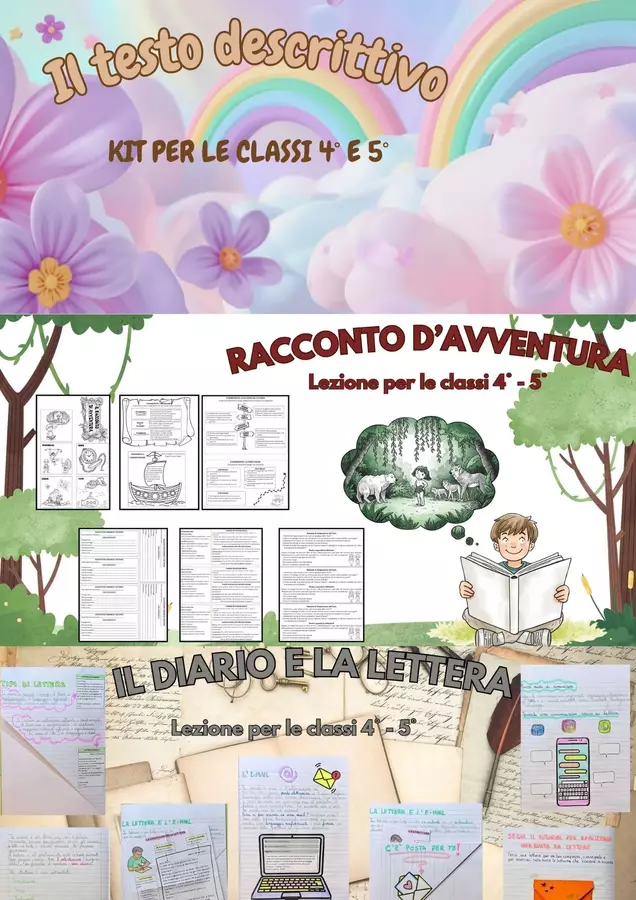 TESTO D'AVVENTURA + TESTO DESCRITTIVO +il DIARIO e la LETTERSA - CL. 4 -5° Esercizi - TESTO D'AVVENTURA + TESTO DESCRITTIVO +il DIARIO e la LETTERSA - CL. 4 -5° - Maestra_Carla - Pagina di copertina