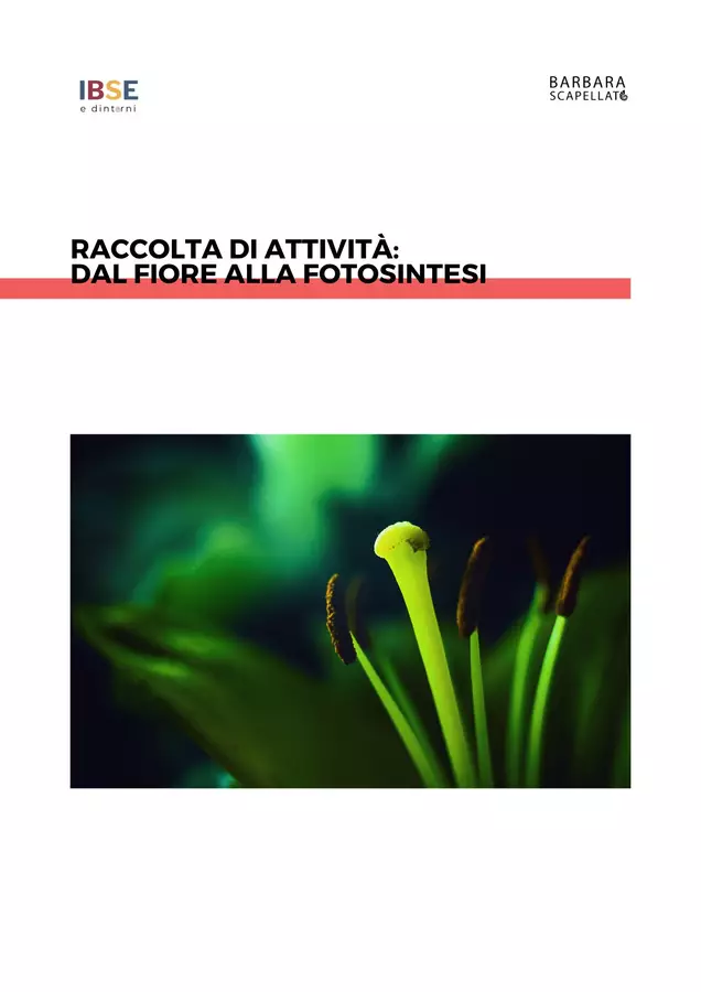 Raccolta di materiali: Dal fiore alla fotosintesi Esperimenti - Raccolta di materiali: Dal fiore alla fotosintesi - Barbara Scapellato - IBSE e dintorni - Pagina di copertina